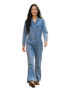 Denim Coveralls Utility Jumpsuit Wide Leg Workwear Blue Universal Thread 12R